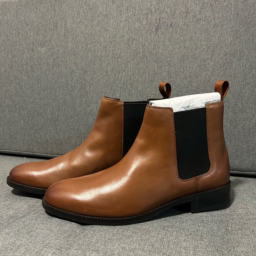 Cole Haan Men’s Leather Chelsea Boots Brown Slip-On Ankle Dress Casual Size 11.5 - Picture 3 of 6